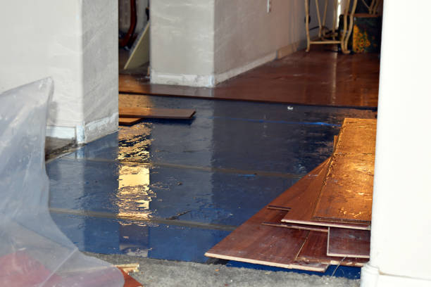 Professional Flood Damage Restoration technician working in Bergheim, TX